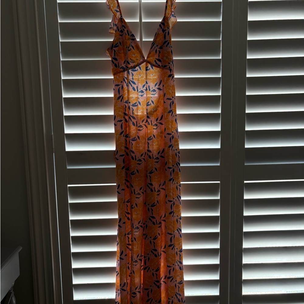 RESA Orange and Pink Maxi Jumpsuit Sleeveless Resort Wear